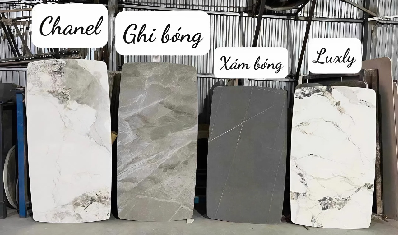 Bộ bàn ăn tròn mặt đá 5 ghế 5 mat ban da ceramic 1